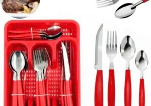 Juego de cubiertos de 25 piezas con cubiertera